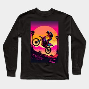 Cyber Future Dirt Bike With Neon Colors Long Sleeve T-Shirt